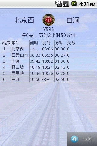 YZ时刻表