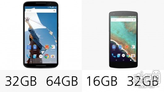 Nexus 6 对比 Nexus 5,一分钟看懂