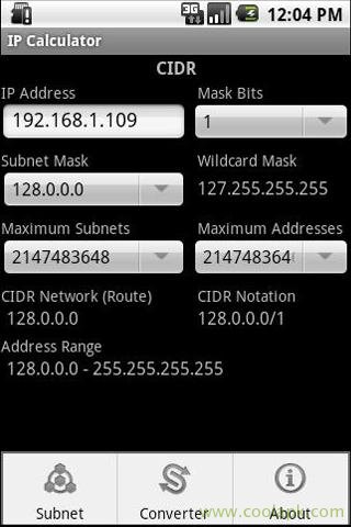 IP地址计算器:IP Subnet/Supernet Calculator