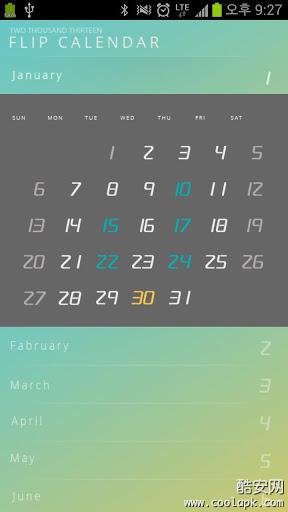 滑动日历:Flip Calendar