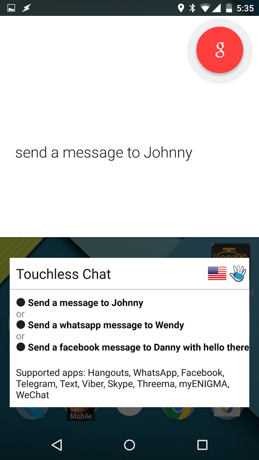 无触屏聊天:Touchless Chat