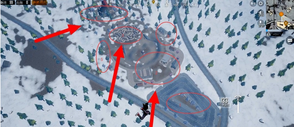精准的空降在雪地地图的恐龙乐园任意一个房顶攻略